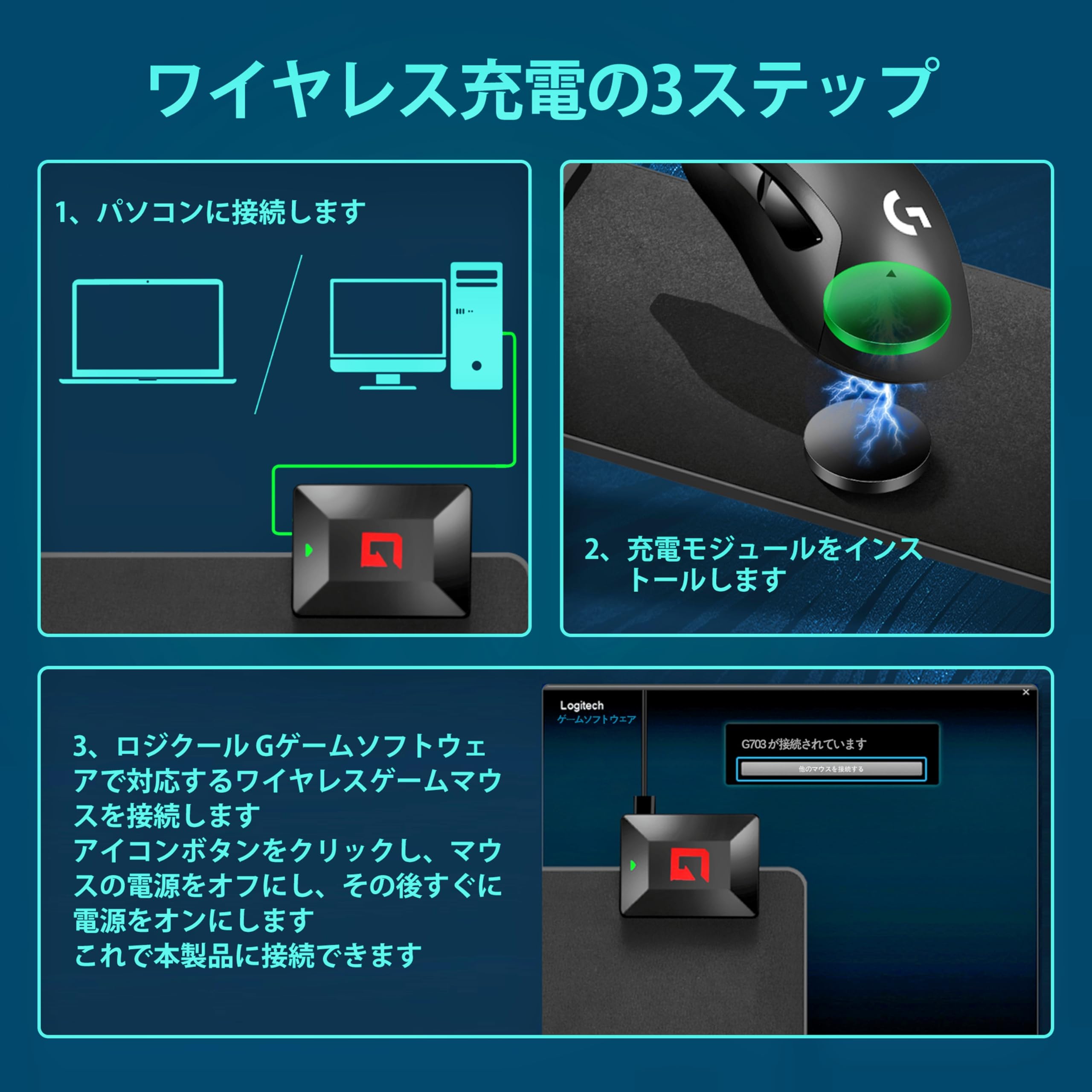 Amazon.co.jp: ワイヤレス充電 ゲーミングマウスパッド G PRO X